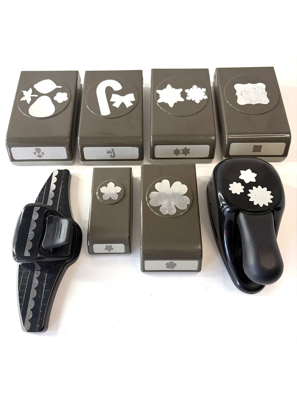 Stampin' Up Paper Punch Lot of 8 Retired Border Flower Holiday Craft Tools